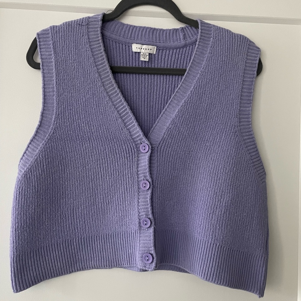 Top shot cropped sweater vest